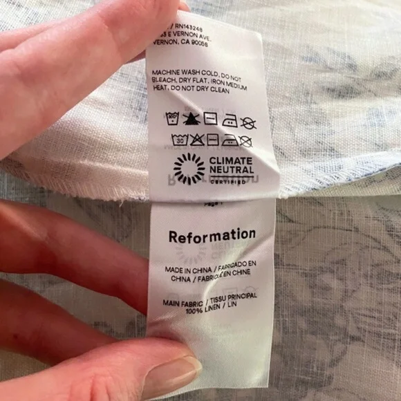 NEW Reformation Gitane Linen Dress Corsica Small - Picture 17 of 17